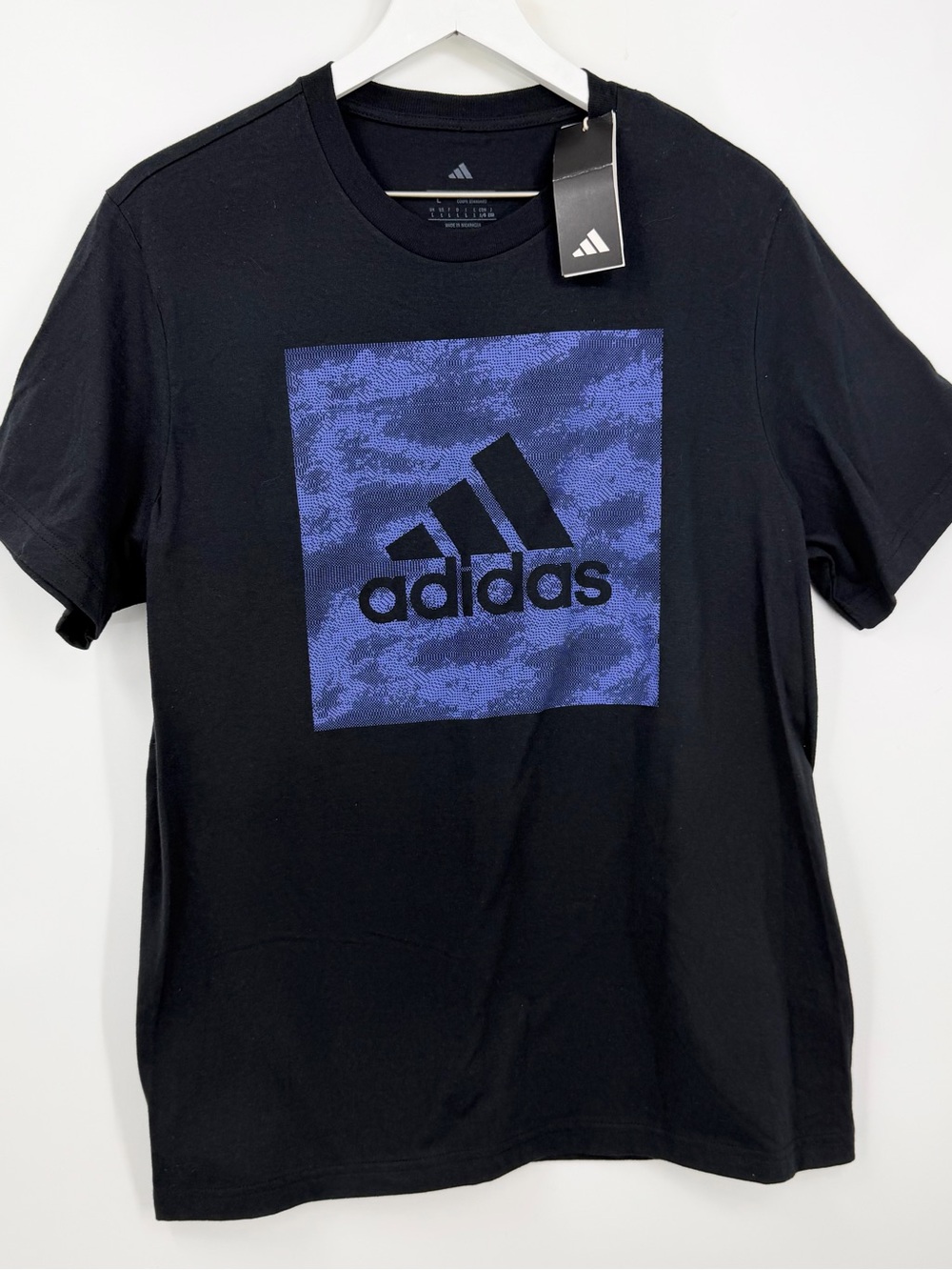 Adidas Men's Badge of Sport Digital Camo Wash Tee Graphic Black Large NWT
